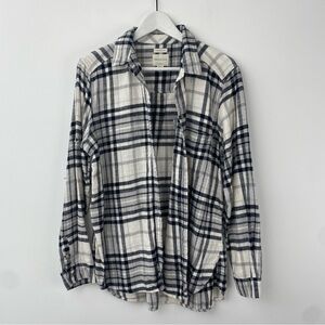 American Eagle XL Boyfriend Fit Plaid Flannel Shirt | Cotton | Flaw Included